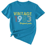 Mode frauen Top VINTAGE 1983 Casual Lose Kurzarm