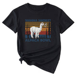WANna fumée motif amusant imprimé col rond mode manches courtes T-shirt femmes