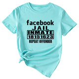 English Letters Facebook Jalt Immate Round Neck Short Sleeve