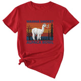 WANna fumée motif amusant imprimé col rond mode manches courtes T-shirt femmes