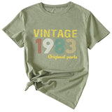 Mode frauen Top VINTAGE 1983 Casual Lose Kurzarm