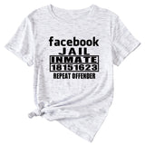 English Letters Facebook Jalt Immate Round Neck Short Sleeve