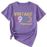 Mode frauen Top VINTAGE 1983 Casual Lose Kurzarm