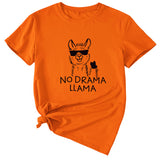 Womens Dress No Drama Llama Leisure Round Neck Short Sleeve T-shirt