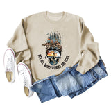 NOT ALL WHO WANDER ARE LOST Crew Neck Leopard Letter Long Sleeve Sweater Girl