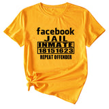 English Letters Facebook Jalt Immate Round Neck Short Sleeve