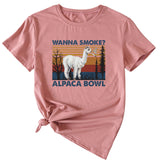 WANna fumée motif amusant imprimé col rond mode manches courtes T-shirt femmes