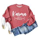 Karma When Your Lady Rundhals Langarmshirt Lockerer Pullover