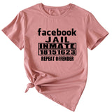 English Letters Facebook Jalt Immate Round Neck Short Sleeve