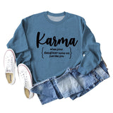 Karma When Your Lady Rundhals Langarmshirt Lockerer Pullover