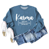 Karma When Your Lady Rundhals Langarmshirt Lockerer Pullover