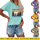 WANna fumée motif amusant imprimé col rond mode manches courtes T-shirt femmes