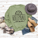 VOLLEYBALL MOM Loose Bottom Long-sleeved Round Neck Sweater for Women