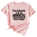 English Letters Facebook Jalt Immate Round Neck Short Sleeve