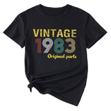 Mode frauen Top VINTAGE 1983 Casual Lose Kurzarm