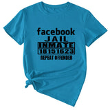English Letters Facebook Jalt Immate Round Neck Short Sleeve