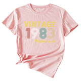 Mode frauen Top VINTAGE 1983 Casual Lose Kurzarm