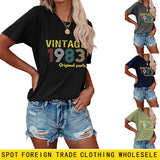 Mode frauen Top VINTAGE 1983 Casual Lose Kurzarm