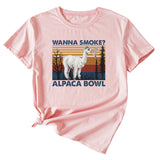 WANna fumée motif amusant imprimé col rond mode manches courtes T-shirt femmes