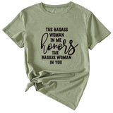Modisches Damen-T-Shirt „The BADASS WOMAN“ mit kurzen Ärmeln