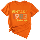Mode frauen Top VINTAGE 1983 Casual Lose Kurzarm