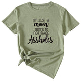 Fashion Women Dress Im Just A Mom Casual Plus Size Short Sleeve Tshirt