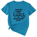 Modisches Damen-T-Shirt „The BADASS WOMAN“ mit kurzen Ärmeln