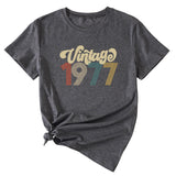 Women's Top Vintage 1977 Casual Round Neck Short-sleeved Shirt