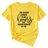 Modisches Damen-T-Shirt „The BADASS WOMAN“ mit kurzen Ärmeln