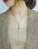 Double Layer Titanium Steel Necklace Personalised Simple Round Sign Jumper Chain