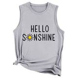 Women Hello Sunshine Vacation Beach Tank Tops