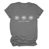 Cultiver des pensées positives t-shirts femmes cadeau de soins personnels plantes de fleurs sauvages T-Shirt