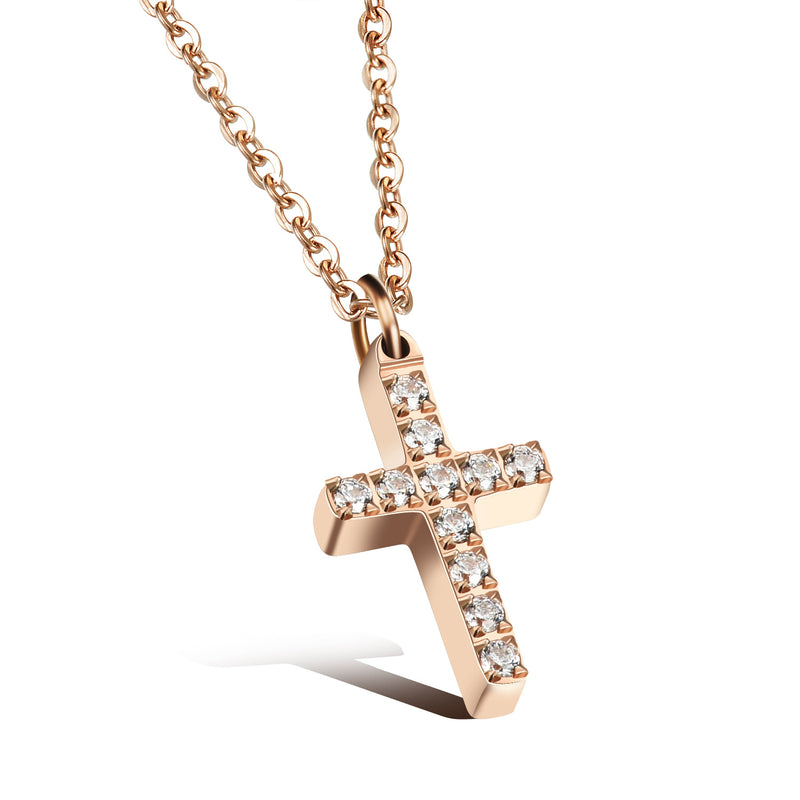 Einfache Vintage-Halskette mit kurzem Kreuz, kreative Schlüsselbeinkette mit Diamant-Anhänger, Halskette als Urlaubsgeschenk