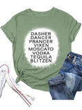 Drinking Christmas T-Shirt Dancer Prancer Moscato Vodka Tequila Blitzen Shirt