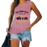 Chemise de réservoir d'alcool pour femmes, vous savez ce qui rime avec Camping, chemise à boire pour femmes