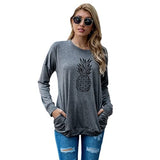 Women Pineapple Shirt Long Sleeve Graphic Blouse with Pockets