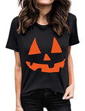 Women Pumpkin T-Shirt Halloween Shirt