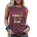 Women Mama Mommy Mom Bruh Tank Tops Shirt
