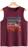 Women Plant Lady Tank World's Okayest Plant Parent Botanical Tee Shirt