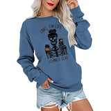 OMG I'm Like Literally Dead Long Sleeve Sweatshirt Skeleton Shirt for Women
