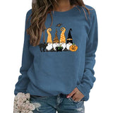 Damen Schwarze Katze Gnome Kürbis Fledermaus Halloween Kostüm Sweatshirt
