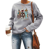 Sweat-shirt graphique Joy To The World pour femmes, chemise de noël à carreaux Buffalo
