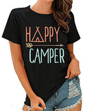 Damen Happy Camper T-Shirt Camping Shirt