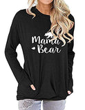 Women Mama Bear T-Shirt Blouse with Pockets