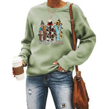 Sweat-shirt graphique Joy To The World pour femmes, chemise de noël à carreaux Buffalo