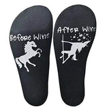 Chaussettes unisexes avant le vin après le vin, licorne amusante