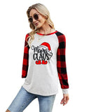 Frauen Mama Claus Weihnachten Mutter Hemd Langarm Buffalo Plaid Mode Tops