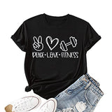 Damen Peace Love Fitness Shirt Fitnessshirts