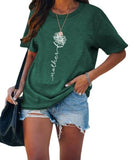 Mother Daisy Shirt Women Daisy Botanical Mama T-Shirt