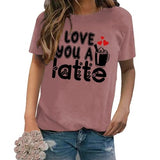 T-shirt pour femme, je t'aime, un latte, Be Mine, pour la saint-valentin